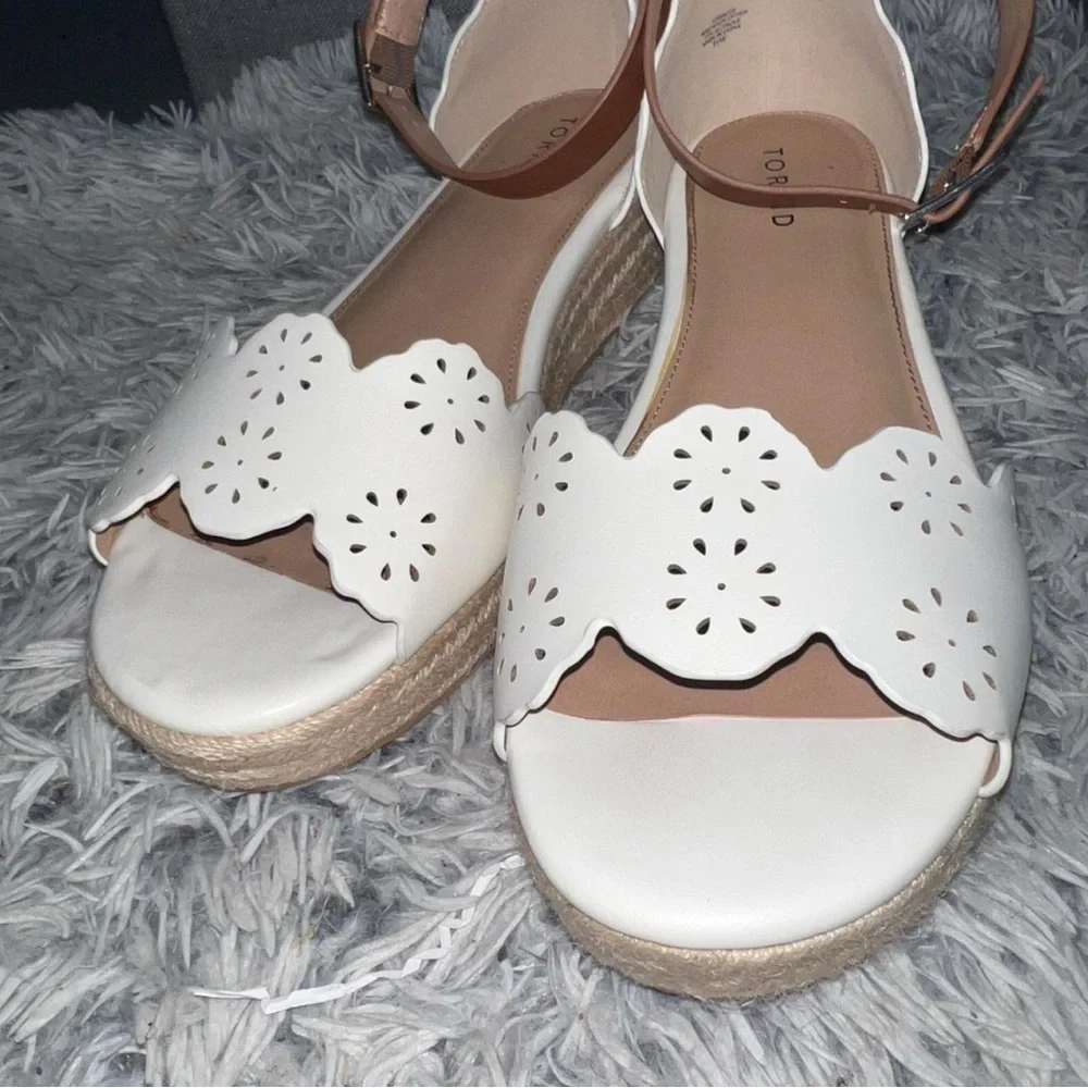 Torrid Cream and Tan Espadrille Sandals